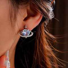 Close-up detail of the sparkling zircons and plating on the Asymmetrical Heart Star