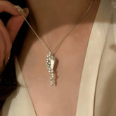 14K Gold-Plated Zircon Hourglass Diamond Necklace - beautiful Sparkling Hourglass Necklace