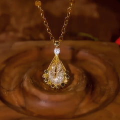 Close-up of the pendant and clasp on the Crystal Mesh Teardrop