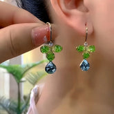 14K Gold-Plated Zircon Petal Flower Ear Hooks - elegant Flower Ear Hooks