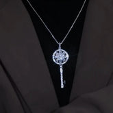 14K Gold-Plated Zircon Snowflake Heart Lock Necklace - beautiful Lock Necklace