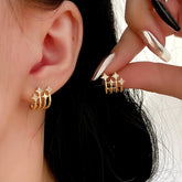 14K Gold-Plated Zircon Star Stud Earrings - elegant Star Stud Earrings