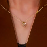 14K Gold-Plated Zircon Temperament Pendant Necklace - beautiful Pendant Necklace