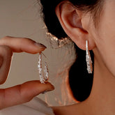 14K Gold-Plated Zircon Water Drop Ear Hooks - elegant Ear Hooks