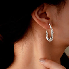 Close-up detail of the sparkling zircons and plating on the Ear Hooks