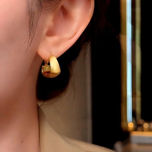 14K Gold-plated Elegant Brushed Heart-Design Earrings - elegant Brushed Heart Earrings