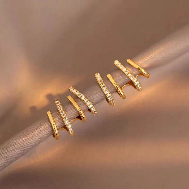 Angled view of the 14K Gold-plated Elegant Studs