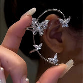 14K Gold-plated Elegant ZIrcon Butterfly Ear Cuffs ( 1 Pair ) - elegant Butterfly Ear Cuffs