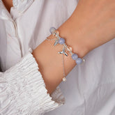 14K Gold-plated Exquisite Cat's Eye Aquamarine Pearl Beaded Bracelets - chic Pearl Beaded Bracelets