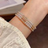 14K Gold-plated Exquisite Pearl Elastic Stacking Bracelets - chic Pearl Stacking Bracelets