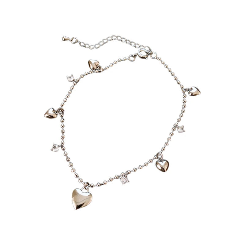 Full view of the elegant 14K Gold-plated Exquisite Zircon Heart Bracelets
