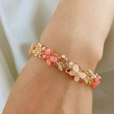 14K Gold-plated Exquisite Zircon Pearl Butterfly Pearl Bracelets - chic Pearl Butterfly Bracelets