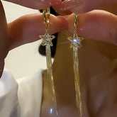 14K Gold-plated Five-Pointed Star Earrings - elegant Five-Pointed Star Earrings