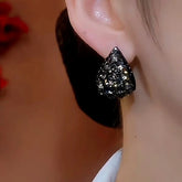 14K Gold-plated Gray Zircon Earrings - elegant Smoky Zircon Earrings