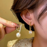 14K Gold-plated Letter D Bead Earrings - elegant D Monogram Drops