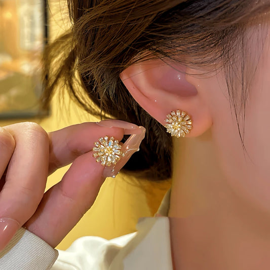 14K Gold-plated Luxury Daisy Flower Stud Earrings - elegant Daisy Flower Studs