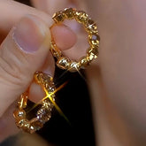 14K Gold-plated Luxury Diamond Hoop Earrings - elegant Diamond Hoop Earrings