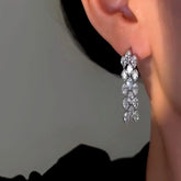 14K Gold-plated Luxury Simple Zircon Tassel Earrings - elegant Zircon Tassel Earrings