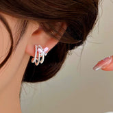 14K Gold-plated Pink Butterfly Studs - elegant Pink Butterfly Studs