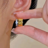 14K Gold-plated Silver-Gold Stud Earrings - elegant Two-Tone Stud Earrings