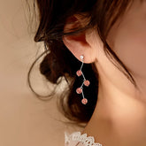 14K Gold-plated Strawberry Crystal Earrings - elegant Strawberry Crystal Earrings