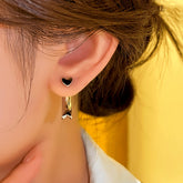 14K Gold-plated Two-Piece Heart Earrings - elegant Heart Jacket Earrings