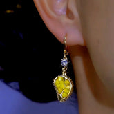14K Gold-plated Zircon Durian Earrings - elegant Durian Fruit Earrings