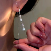 14K Gold-plated Zircon Threader Tassel Earrings - elegant Tassel Earrings