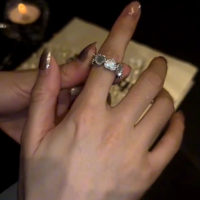 Adjustable Zircon Gold Heart Ring | 14K Gold Plated - stunning Gold Heart Ring