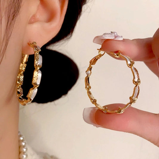 14K Gold Plated Twisted Hoop Earrings - elegant gold hoop earrings