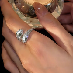 14K Gold Plated Zircon Adjustable Snake Rings - stunning gold snake ring