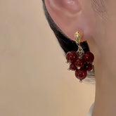 18K Gold-Plated Bunch Of Grape Earrings - elegant Grape Earrings