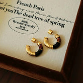 18K Gold-Plated Enamel Drip Earrings - elegant Drip Earrings