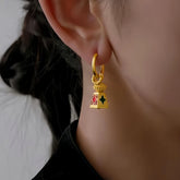 18K Gold-Plated Enamel Drip Glaze Bell-Shaped Earrings - elegant Bell-Shaped Earrings
