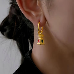 18K Gold-Plated Enamel Drip Glaze Bell-Shaped Earrings - elegant Bell-Shaped Earrings
