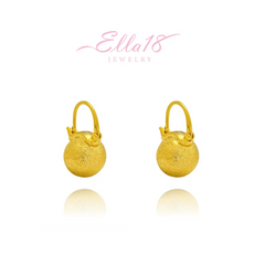Angled view of the 18K Gold-Plated Gilded Sandalwood Bead Earrings