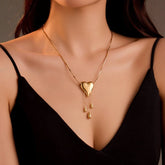 18K Gold-Plated Heart Tassel Necklace - beautiful Tassel Necklace