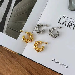 18K Gold-Plated Hollow C-Shaped Earrings - elegant C-Shaped Earrings