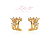 18K Gold-Plated Three-Layer Zircon Stud Earrings - elegant Layer Zircon Stud Earrings