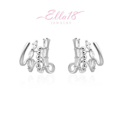 Ella18 Jewelry Silver Cubic Zirconia Layered Ear Cuff Pair