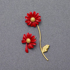 Close-up detail of the sparkling zircons and plating on the Daisy Flower Earrings