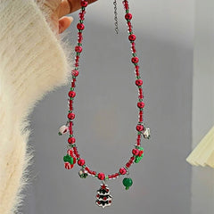 Close-up of the pendant and clasp on the Beaded Necklace