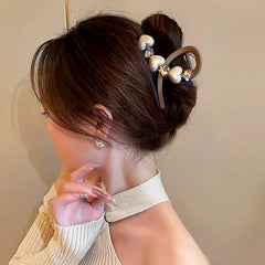 Elegant Brown Pearl Rhinestone Hair Clips - high quality Pearl Rhinestone Hair Clips