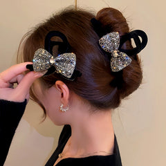 The versatile Elegant Diamond Bow Hair Clip, perfect for daily use or special occasions