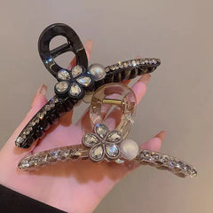 The versatile Elegant Rhinestone Flower Hair Clip, perfect for daily use or special occasions