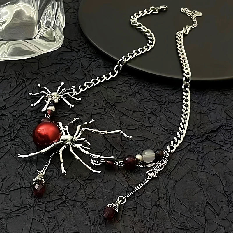 Close-up of the pendant and clasp on the Spider Necklace