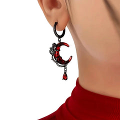 Close-up detail of the sparkling zircons and plating on the Crescent Moon Earrings