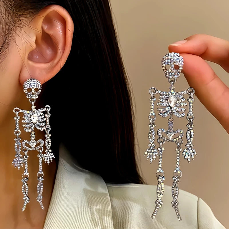 Halloween 14K Gold-Plated Skull Earrings - elegant Skull Earrings