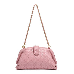 Angled view of the stylish Leather Chain Shoulder Bag