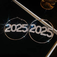Close-up detail of the sparkling zircons and plating on the New Year Hoops
